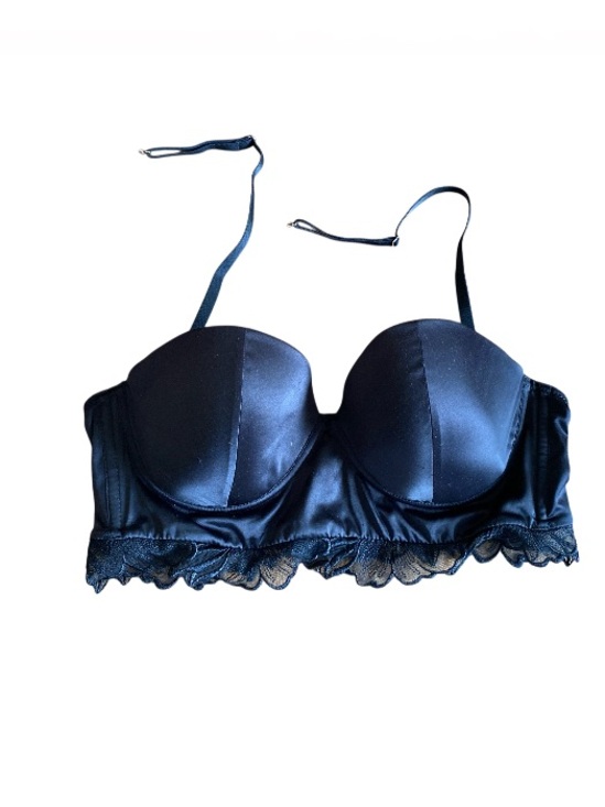 Oniverse Other - ONIVERSE European Lingerie Black Satin Longline Balconette Bra Size 36C